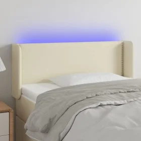Headboard with LED cream synthetic leather 103x16x78/88 cm by vidaXL, Headboards and footboards - Ref: Foro24-3123182, Price:...
