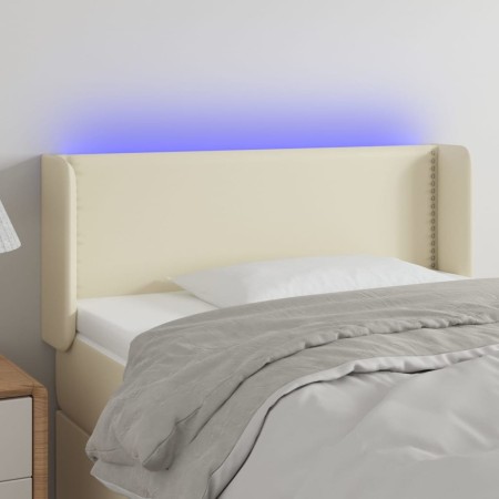 Kopfteil mit LED-Creme-Kunstleder 103x16x78/88 cm von vidaXL, Kopf- und Fußteile - Ref: Foro24-3123182, Preis: 46,08 €, Rabat...