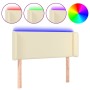 Headboard with LED cream synthetic leather 103x16x78/88 cm by vidaXL, Headboards and footboards - Ref: Foro24-3123182, Price:...