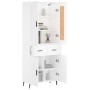 Aparador alto madera contrachapada blanco 69,5x34x180 cm
