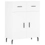 Aparador alto madera contrachapada blanco 69,5x34x180 cm
