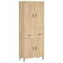 Aparador alto madera contrachapada color roble 69,5x34x180 cm