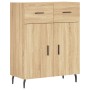 Aparador alto madera contrachapada color roble 69,5x34x180 cm