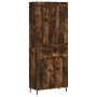 Aparador alto madera contrachapada roble ahumado 69,5x34x180 cm