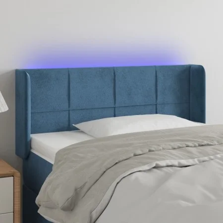 LED-Kopfteil aus dunkelblauem Samt, 103 x 16 x 78/88 cm von vidaXL, Kopf- und Fußteile - Ref: Foro24-3123282, Preis: 68,11 €,...
