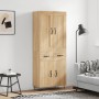 Aparador alto madera contrachapada color roble 69,5x34x180 cm