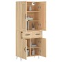 Aparador alto madera contrachapada color roble 69,5x34x180 cm