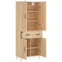 Aparador alto madera contrachapada color roble 69,5x34x180 cm