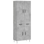 Aparador alto madera contrachapada gris hormigón 69,5x34x180 cm