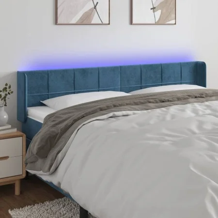 LED-Kopfteil aus dunkelblauem Samt, 183 x 16 x 78/88 cm von vidaXL, Kopf- und Fußteile - Ref: Foro24-3123300, Preis: 86,22 €,...
