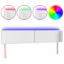 Kopfteil mit LED, weißem Kunstleder, 203 x 16 x 78/88 cm von vidaXL, Kopf- und Fußteile - Ref: Foro24-3123205, Preis: 67,32 €...