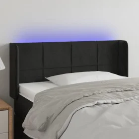 Kopfteil aus schwarzem Samt mit LED 103x16x78/88 cm von vidaXL, Kopf- und Fußteile - Ref: Foro24-3123280, Preis: 62,36 €, Rab...