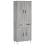 Aparador alto madera contrachapada gris sonoma 69,5x34x180 cm