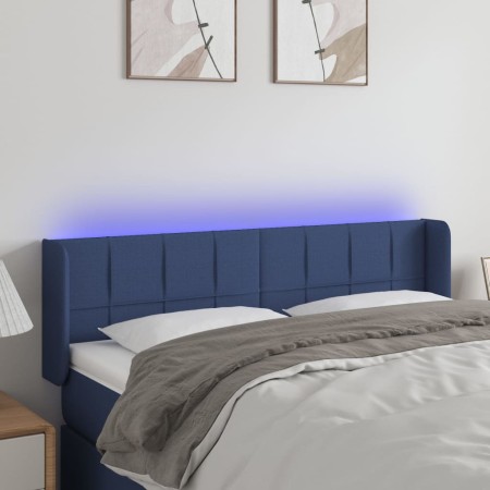 Kopfteil aus blauem Stoff mit LED 147x16x78/88 cm von vidaXL, Kopf- und Fußteile - Ref: Foro24-3123240, Preis: 66,90 €, Rabat...