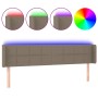 Taupegraues Stoffkopfteil mit LED 203x16x78/88 cm von vidaXL, Kopf- und Fußteile - Ref: Foro24-3123262, Preis: 76,05 €, Rabat...