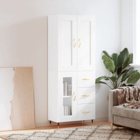 Aparador alto madera contrachapada blanco 69,5x34x180 cm Aparador alto madera contrachapada blanco 69,5x34x180 cm