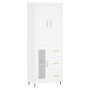 Aparador alto madera contrachapada blanco 69,5x34x180 cm