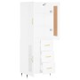 Aparador alto madera contrachapada blanco 69,5x34x180 cm