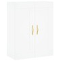 Aparador alto madera contrachapada blanco 69,5x34x180 cm