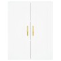 Aparador alto madera contrachapada blanco 69,5x34x180 cm