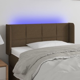Kopfteil mit LED aus dunkelbraunem Stoff 93x16x78/88 cm von vidaXL, Kopf- und Fußteile - Ref: Foro24-3123221, Preis: 52,70 €,...