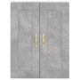 Aparador alto madera contrachapada gris hormigón 69,5x34x180 cm