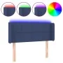 Blue fabric headboard with LED 83x16x78/88 cm by vidaXL, Headboards and footboards - Ref: Foro24-3123216, Price: 45,87 €, Dis...