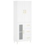Aparador alto madera contrachapada blanco 69,5x34x180 cm