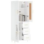 Aparador alto madera contrachapada blanco 69,5x34x180 cm