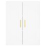 Aparador alto madera contrachapada blanco 69,5x34x180 cm