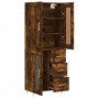 Aparador alto madera contrachapada roble ahumado 69,5x34x180 cm