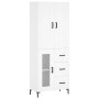 Aparador alto madera contrachapada blanco 69,5x34x180 cm