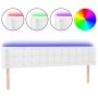 Kopfteil mit LED, weißem Kunstleder, 203 x 16 x 78/88 cm von vidaXL, Kopf- und Fußteile - Ref: Foro24-3123345, Preis: 78,03 €...