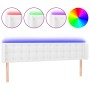 Kopfteil mit LED, weißem Kunstleder, 203 x 16 x 78/88 cm von vidaXL, Kopf- und Fußteile - Ref: Foro24-3123345, Preis: 79,47 €...