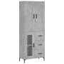 Aparador alto madera contrachapada gris hormigón 69,5x34x180 cm