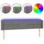Dunkelgraues Stoffkopfteil mit LED 183x16x78/88 cm von vidaXL, Kopf- und Fußteile - Ref: Foro24-3123251, Preis: 74,29 €, Raba...