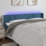 Cabecero con LED de terciopelo azul oscuro 203x16x78/88 cm de vidaXL, Cabeceros y pies de cama - Ref: Foro24-3123306, Precio:...