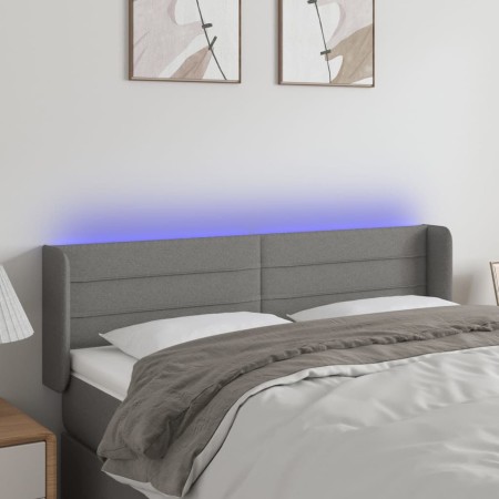 Kopfteil aus dunkelgrauem Stoff mit LED 147x16x78/88 cm von vidaXL, Kopf- und Fußteile - Ref: Foro24-3123375, Preis: 69,76 €,...