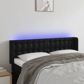 Headboard with LED black synthetic leather 147x16x78/88 cm by vidaXL, Headboards and footboards - Ref: Foro24-3123326, Price:...
