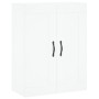 Aparador alto madera contrachapada blanco 69,5x34x180 cm