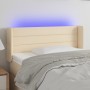 Cream fabric headboard with LED 103x16x78/88 cm by vidaXL, Headboards and footboards - Ref: Foro24-3123371, Price: 54,47 €, D...
