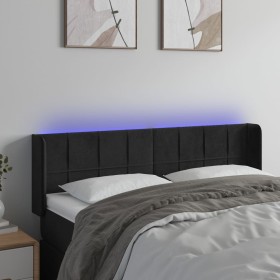Kopfteil aus schwarzem Samt mit LED 147x16x78/88 cm von vidaXL, Kopf- und Fußteile - Ref: Foro24-3123286, Preis: 66,09 €, Rab...