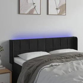 Kopfteil aus schwarzem Samt mit LED 147x16x78/88 cm von vidaXL, Kopf- und Fußteile - Ref: Foro24-3123286, Preis: 85,44 €, Rab...