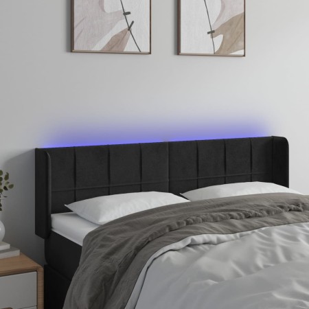 Kopfteil aus schwarzem Samt mit LED 147x16x78/88 cm von vidaXL, Kopf- und Fußteile - Ref: Foro24-3123286, Preis: 66,09 €, Rab...