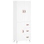 Aparador alto madera contrachapada blanco 69,5x34x180 cm