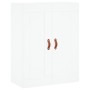 Aparador alto madera contrachapada blanco 69,5x34x180 cm