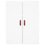 Aparador alto madera contrachapada blanco 69,5x34x180 cm