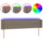 Headboard with LED in taupe gray fabric 163x16x78/88 cm by vidaXL, Headboards and footboards - Ref: Foro24-3123246, Price: 75...