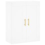 Aparador alto madera contrachapada blanco 69,5x34x180 cm