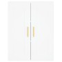 Aparador alto madera contrachapada blanco 69,5x34x180 cm